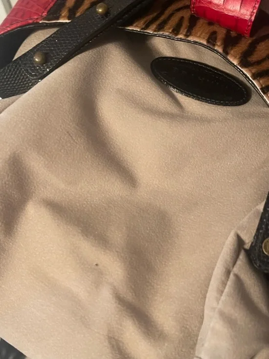 *RARE* Brahmin Burchelli Collection Red Leather & Calf Hair Kendall Bag - Picture 11 of 14